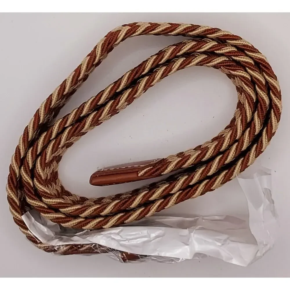 NEW Erato Elastic Stretch Braided Belt Two-Toned Brwn Tan 40 In Long Unstretched